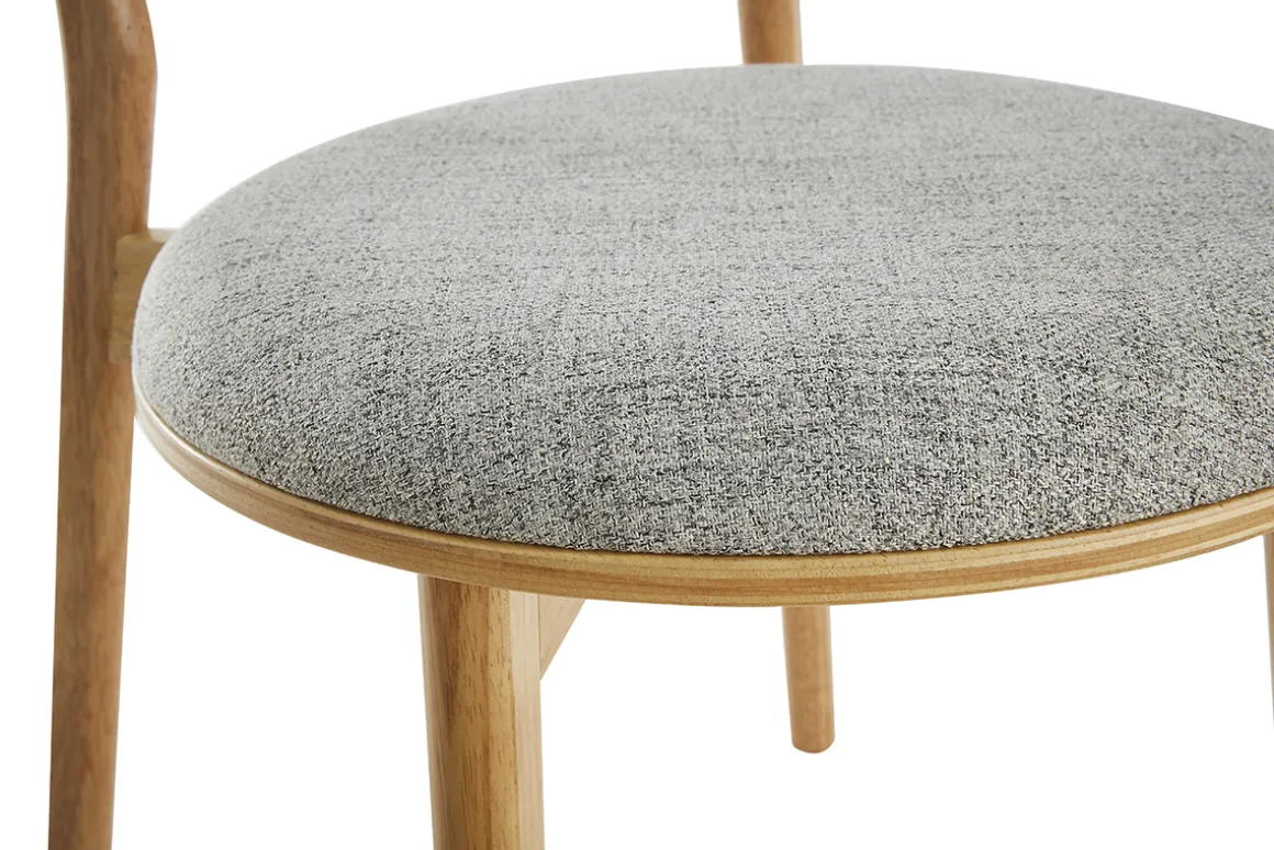 Miliboo Chaise Design|Chaise En Bois-Chaises scandinaves en tissu gris clair et bois clair massif (lot de 2) FAUVETTE