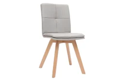 Miliboo Chaise Design-Chaises scandinaves en tissu beige et bois clair (lot de 2) THEA