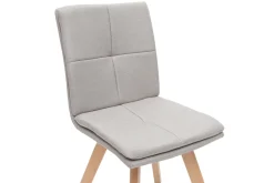 Miliboo Chaise Design-Chaises scandinaves en tissu beige et bois clair (lot de 2) THEA