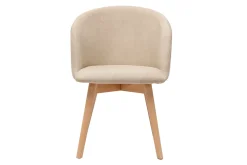 Miliboo Chaise Design-Chaises scandinaves en tissu effet velours beige et bois clair massif (lot de 2) VANITY
