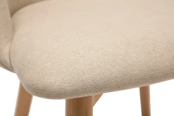 Miliboo Chaise Design-Chaises scandinaves en tissu effet velours beige et bois clair massif (lot de 2) VANITY