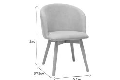 Miliboo Chaise Design-Chaises scandinaves en tissu effet velours beige et bois clair massif (lot de 2) VANITY