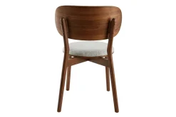 Miliboo Chaise Design|Chaise En Bois-Chaises scandinaves en tissu gris clair et bois foncé noyer (lot de 2) FAUVETTE