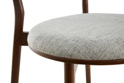 Miliboo Chaise Design|Chaise En Bois-Chaises scandinaves en tissu gris clair et bois foncé noyer (lot de 2) FAUVETTE