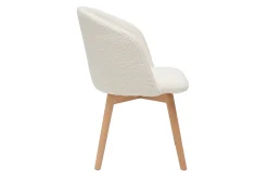 Miliboo Chaise Design-Chaises scandinaves en tissu effet laine bouclée blanc cassé et bois clair massif (lot de 2) VANITY