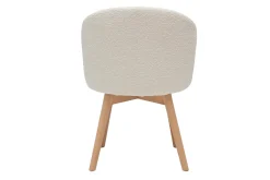 Miliboo Chaise Design-Chaises scandinaves en tissu effet laine bouclée blanc cassé et bois clair massif (lot de 2) VANITY