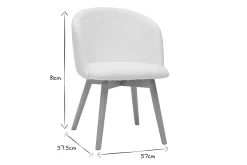 Miliboo Chaise Design-Chaises scandinaves en tissu effet laine bouclée blanc cassé et bois clair massif (lot de 2) VANITY