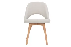 Miliboo Chaise Design-Chaises scandinaves en tissu effet velours texturé beige et bois clair (lot de 2) COSETTE