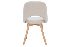 Miliboo Chaise Design-Chaises scandinaves en tissu effet velours texturé beige et bois clair (lot de 2) COSETTE