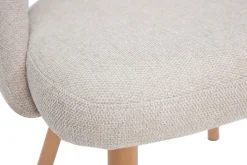 Miliboo Chaise Design-Chaises scandinaves en tissu effet velours texturé beige et bois clair (lot de 2) COSETTE