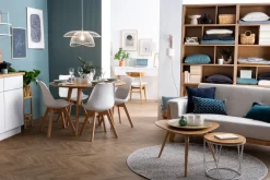 Miliboo Chaise Design-Chaises scandinaves gris et bois clair massif (lot de 4) PAULINE