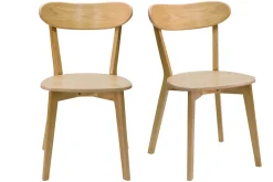 Miliboo Chaise Design|Chaise En Bois-Chaises vintage bois clair chêne (lot de 2) DOVE
