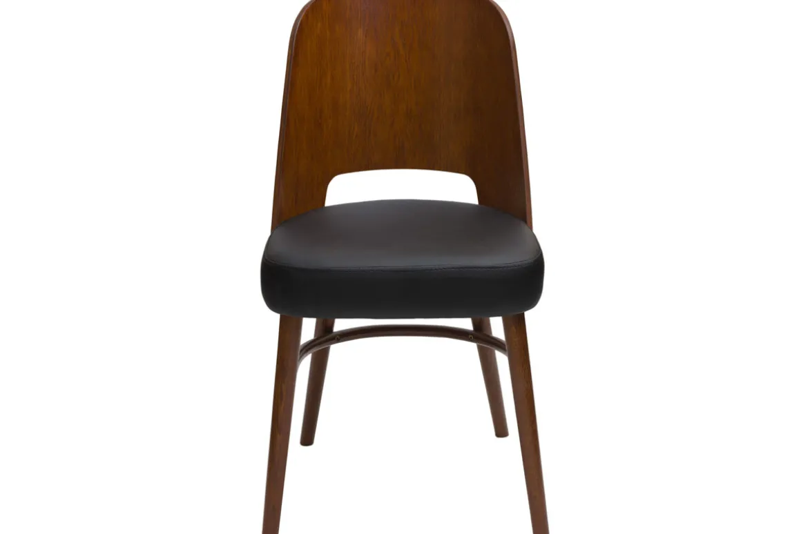 Miliboo Chaise Design|Chaise En Bois-Chaises vintage bois foncé et noir (lot de 2) EDITO