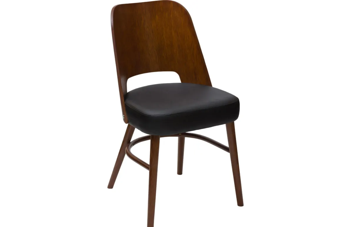 Miliboo Chaise Design|Chaise En Bois-Chaises vintage bois foncé et noir (lot de 2) EDITO