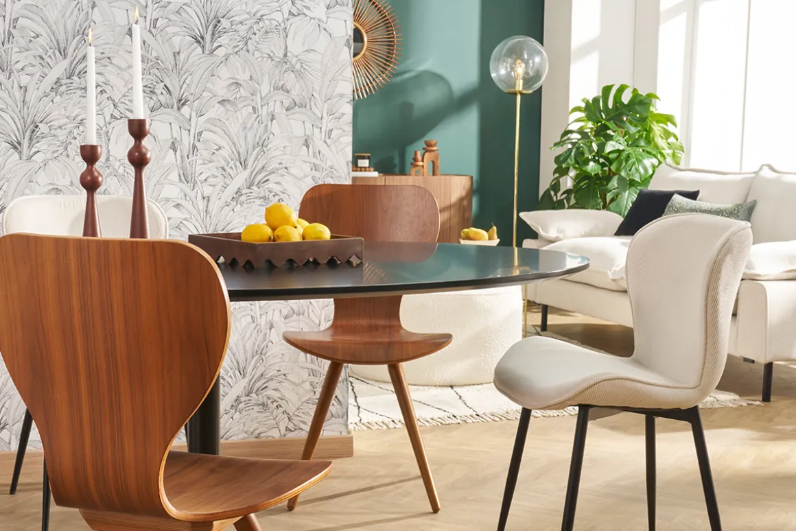 Miliboo Chaise Design|Chaise En Bois-Chaises vintage bois foncé noyer (lot de 2) NORDECO