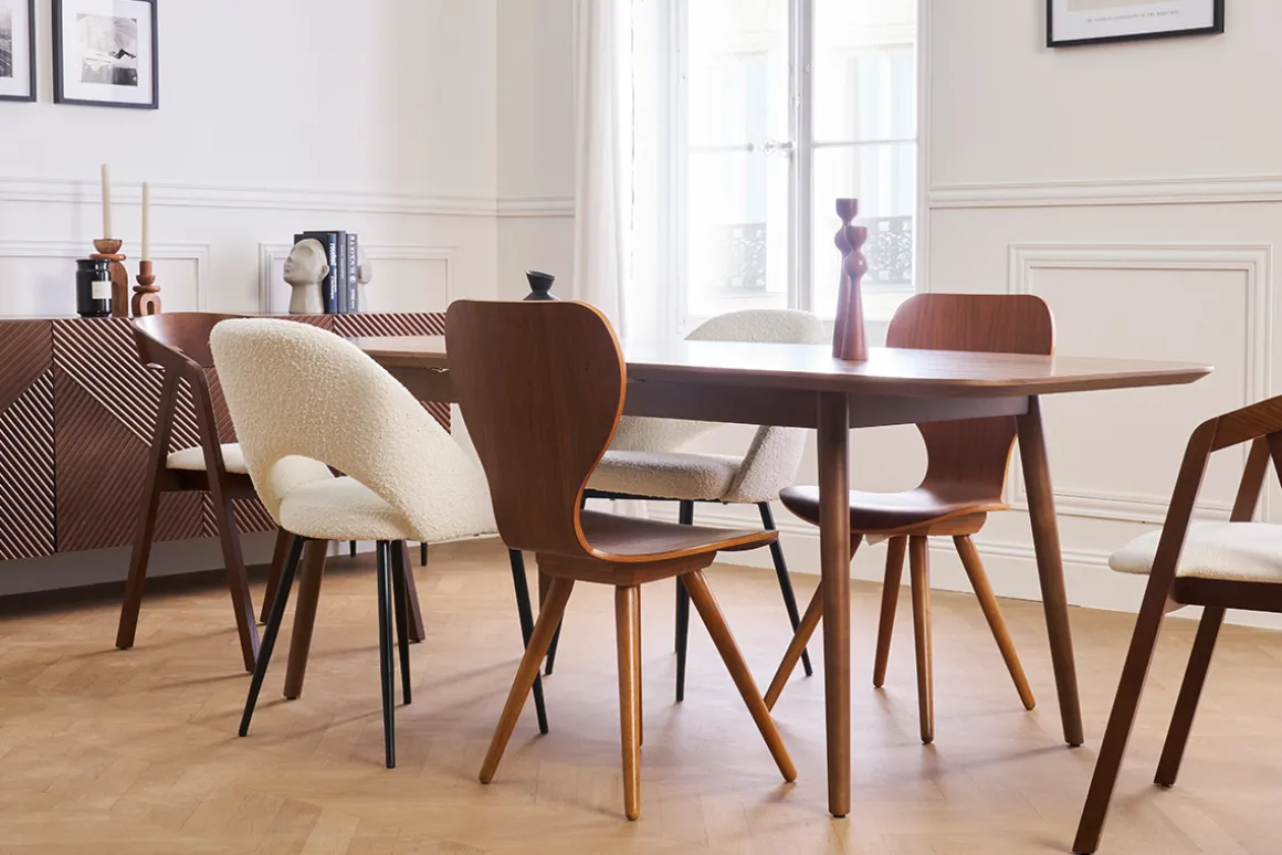 Miliboo Chaise Design|Chaise En Bois-Chaises vintage bois foncé noyer (lot de 2) NORDECO