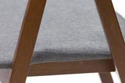 Miliboo Chaise Design|Chaise En Bois-Chaises vintage empilables en bois teinté noyer et tissu gris (lot de 2) LOVA