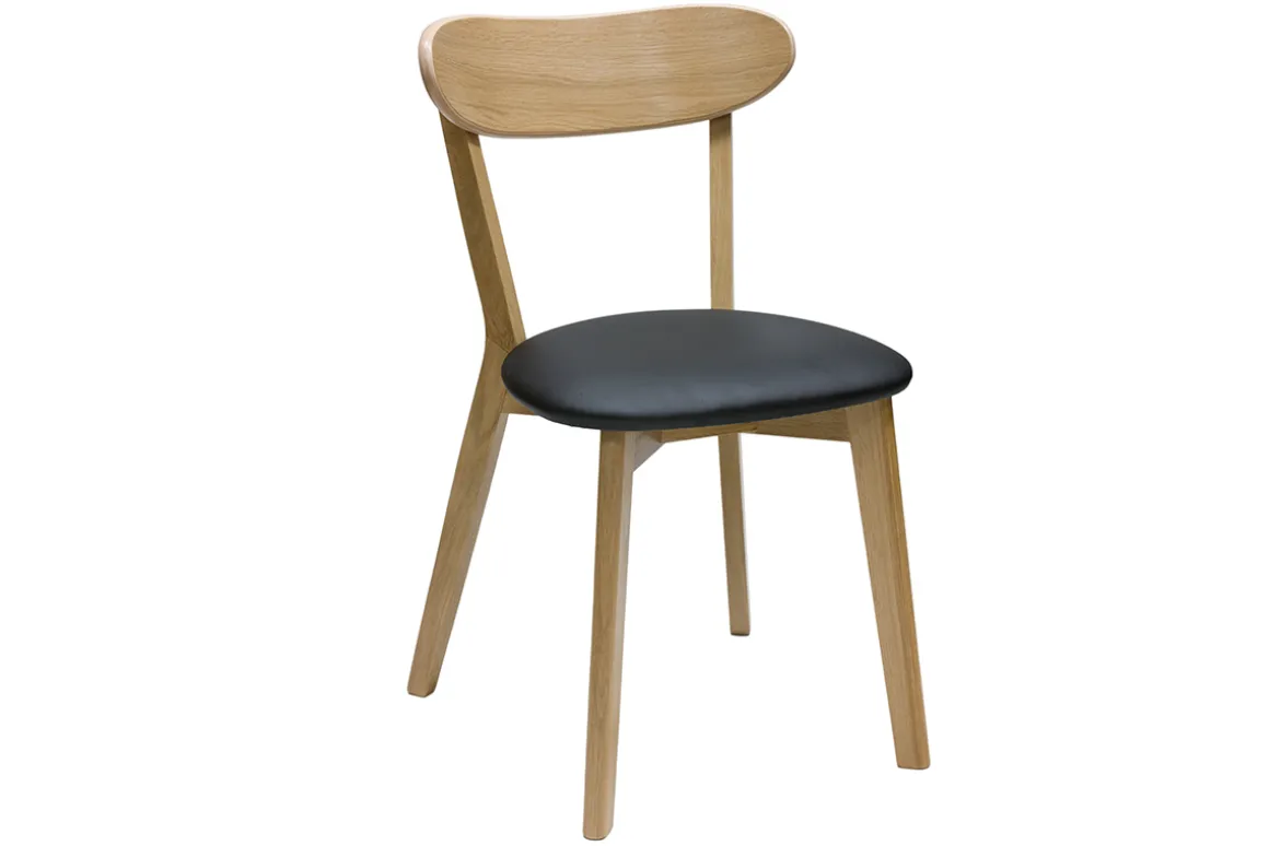 Miliboo Chaise Design-Chaises vintage en bois clair chêne et noir (lot de 2) DOVE