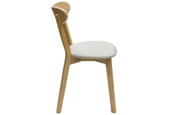 Miliboo Chaise Design-Chaises vintage en bois clair chêne et tissu beige (lot de 2) DOVE