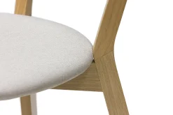 Miliboo Chaise Design-Chaises vintage en bois clair chêne et tissu beige (lot de 2) DOVE