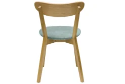 Miliboo Chaise Design-Chaises vintage en bois clair chêne et tissu effet velours vert céladon (lot de 2) DOVE