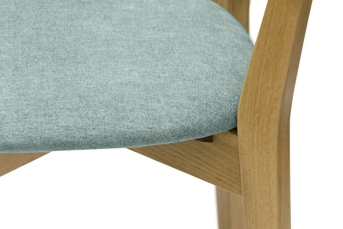 Miliboo Chaise Design-Chaises vintage en bois clair chêne et tissu effet velours vert céladon (lot de 2) DOVE