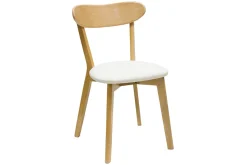 Miliboo Chaise Design-Chaises vintage en bois clair chêne et tissu effet laine bouclée blanc (lot de 2) DOVE