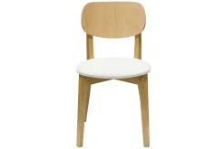 Miliboo Chaise Design-Chaises vintage en bois clair chêne et tissu effet laine bouclée blanc (lot de 2) LUCIA