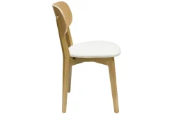Miliboo Chaise Design-Chaises vintage en bois clair chêne et tissu effet laine bouclée blanc (lot de 2) LUCIA