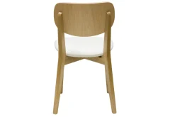 Miliboo Chaise Design-Chaises vintage en bois clair chêne et tissu effet laine bouclée blanc (lot de 2) LUCIA