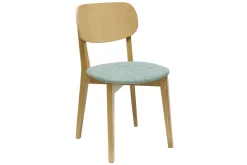 Miliboo Chaise Design-Chaises vintage en bois clair chêne et tissu effet velours vert céladon (lot de 2) LUCIA
