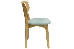 Miliboo Chaise Design-Chaises vintage en bois clair chêne et tissu effet velours vert céladon (lot de 2) LUCIA