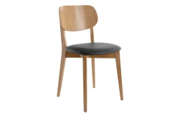 Miliboo Chaise Design|Chaise En Bois-Chaises vintage en bois clair chêne et noir (lot de 2) LUCIA