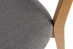 Miliboo Chaise Design|Chaise En Bois-Chaises vintage en bois clair chêne et tissu gris clair (lot de 2) LUCIA