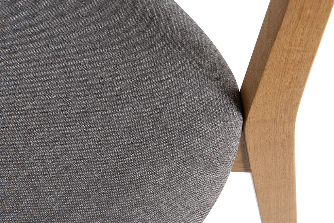 Miliboo Chaise Design|Chaise En Bois-Chaises vintage en bois clair chêne et tissu gris clair (lot de 2) LUCIA