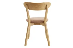 Miliboo Chaise Design|Chaise En Bois-Chaises vintage en bois clair chêne et tissu effet velours terracotta (lot de 2) DOVE