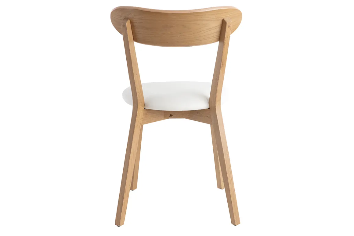 Miliboo Chaise Design|Chaise En Bois-Chaises vintage en bois clair chêne et blanc (lot de 2) DOVE