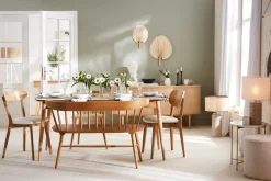 Miliboo Chaise Design|Chaise En Bois-Chaises vintage en bois clair chêne et blanc (lot de 2) LUCIA