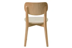 Miliboo Chaise Design|Chaise En Bois-Chaises vintage en bois clair chêne et tissu beige (lot de 2) LUCIA