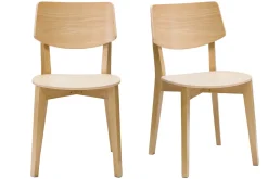 Miliboo Chaise Design|Chaise En Bois-Chaises vintage en bois clair chêne (lot de 2) AVEA