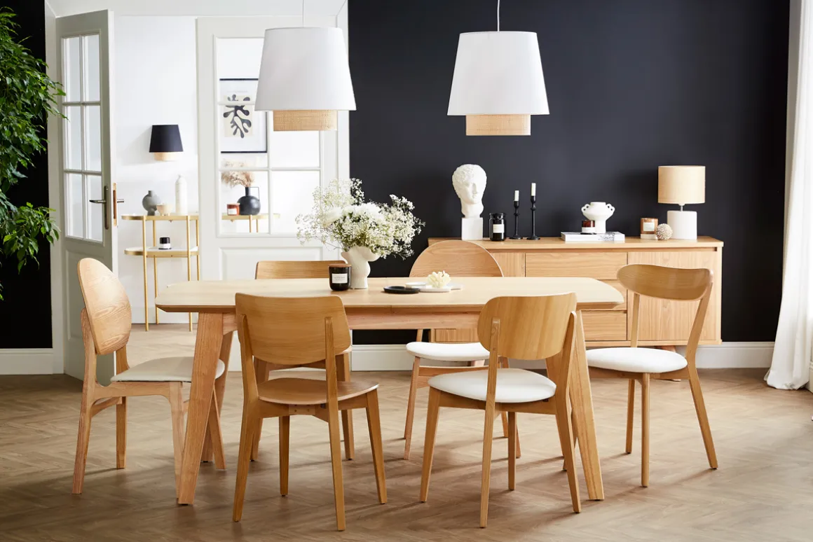 Miliboo Chaise Design|Chaise En Bois-Chaises vintage en bois clair chêne (lot de 2) AVEA