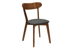 Miliboo Chaise Design|Chaise En Bois-Chaises vintage en bois foncé et tissu gris foncé (lot de 2) DOVE