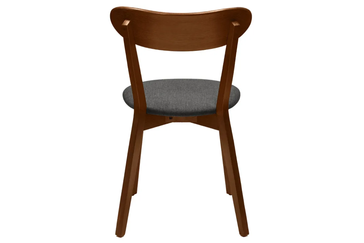 Miliboo Chaise Design|Chaise En Bois-Chaises vintage en bois foncé et tissu gris foncé (lot de 2) DOVE