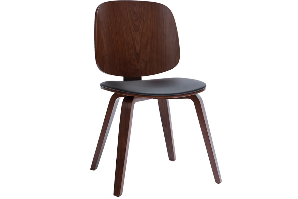 Miliboo Chaise Design|Chaise En Bois-Chaises vintage en bois foncé et noir (lot de 2) BECK