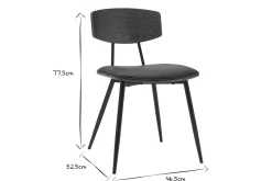 Miliboo Chaise Design|Chaise En Bois-Chaises vintage en bois foncé noyer assises noires et métal noir (lot de 2) JOLINE