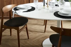 Miliboo Chaise Design|Chaise En Bois-Chaises vintage en bois foncé et noir (lot de 2) WALFORD