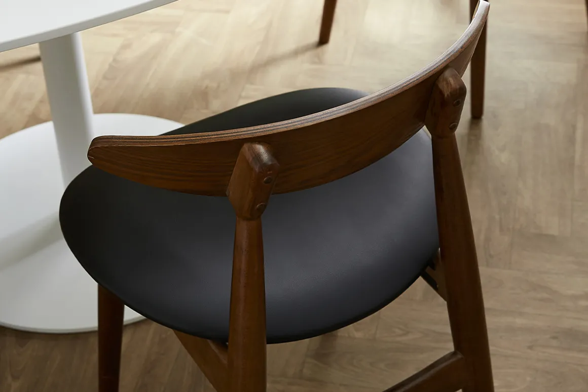 Miliboo Chaise Design|Chaise En Bois-Chaises vintage en bois foncé et noir (lot de 2) WALFORD