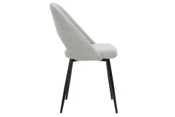 Miliboo Chaise Design-Chaises vintage en tissu effet velours texturé gris et métal noir (lot de 2) COSETTE