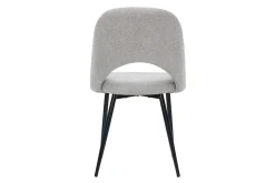 Miliboo Chaise Design-Chaises vintage en tissu effet velours texturé gris et métal noir (lot de 2) COSETTE