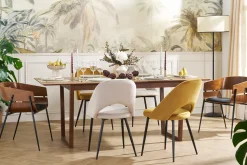 Miliboo Chaise Design-Chaises vintage en tissu velours bronze et métal noir (lot de 2) COSETTE